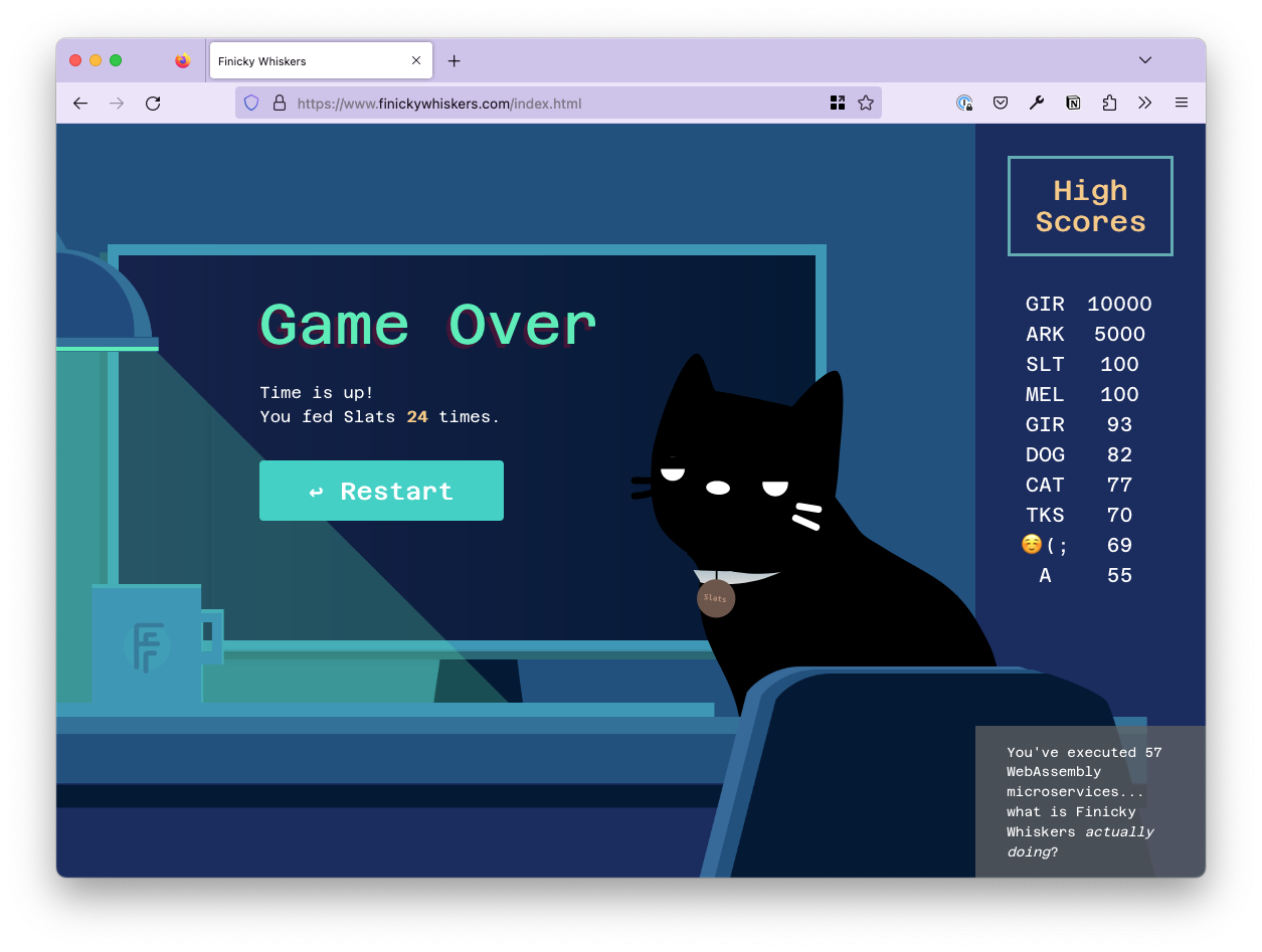 Finicky Whiskers High Scores