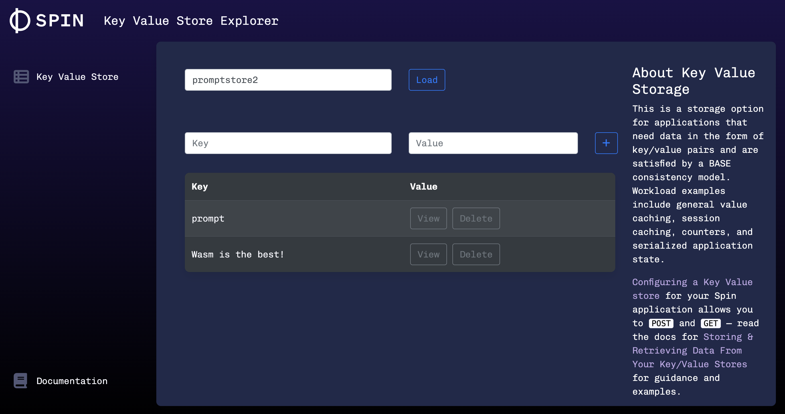 Expected contents from kv explorer for Case B