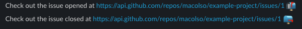 Example response from Slack webhook Issue Event Types