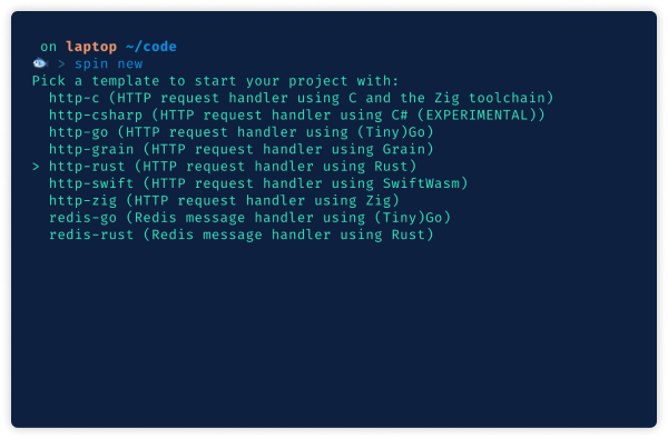 Build your app with Spin. With Spin, you can create, build, and locally test your app in just three commands.